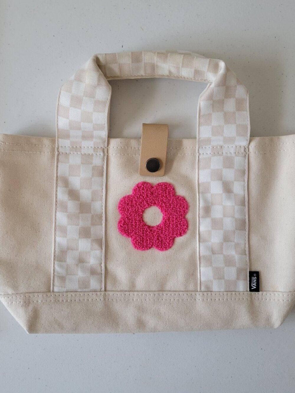 Vans MENDED Checked Mini Tote Bag Checkerboard Rare Eco-Friendly Marshmallow